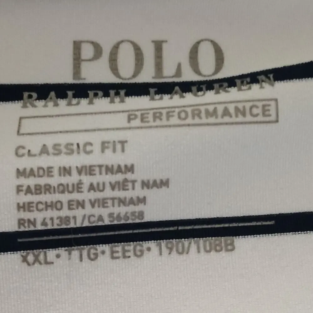 Polo Ralph Lauren Perfomance Shirt Men XXL White Striped Short Sleeve Pony Logo